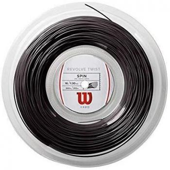Wilson Revolve Twist Tennis String Reel 200m - 16g Grey, Polyester, Co-polymer construction, Enhanced spin potential, Durable and resilient, Low friction for quick movement through the string bed