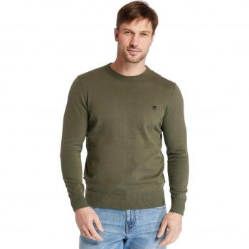 Timberland Men's Dark Green Crew Neck Cotton Sweater 2XL