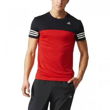 adidas Base Mid Tee DD - Camiseta para hombre, color rojo / negro, talla L