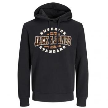 Sudadera con capucha para hombre Jack & Jones con logotipo en color negro