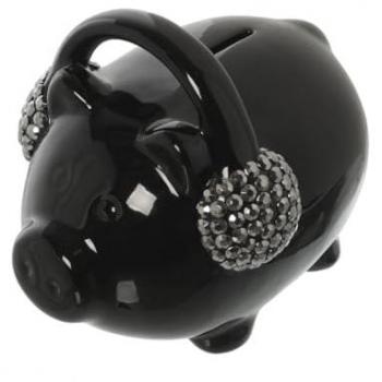 Figura Decorativa Hucha Alexandra House Living Negro Cerámica 16 x 11,5 x 13,5 cm