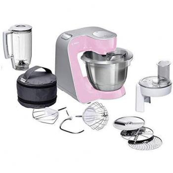 Bosch Hogar MUM58K20 Continúa MUM 5 CreationLine Robot Cocina, color Palo, 400 W, 1.25 litros, 1.4, acero inoxidable, rosa/plata