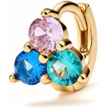 Pendiente piercing aro Zimbabue elaborado en Plata de Ley 925 y baño de oro 18k