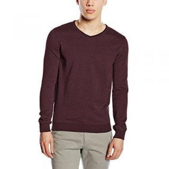 TOM TAILOR Pullover v-neck plated/512-suéter Hombre    Rot