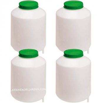 Set de 4 Depósitos de Agua con Filtro y 8 Litros de Capacidad, Blanco