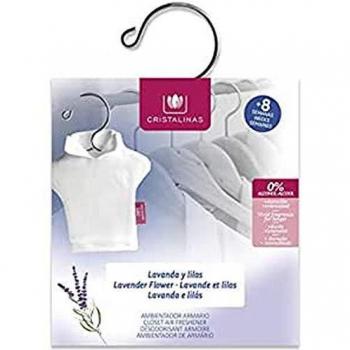 CRISTALINAS Wardrobe Air Freshener, Fabric T-shirt Hanger, 8 weeks duration, Ceramic tile infused with fragrance oil, Lavender flower