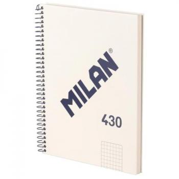 Cuaderno A5 Tapa Dura 80 Hojas Cuadrícula 5x5 mm 95 gr/m² Beige Milano