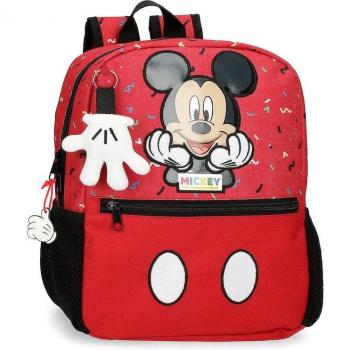 Mochila Disney Mickey It's a Mickey Thing 32cm Rojo Poliéster con Bolsillo Frontal