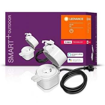 Ledvance Smart+ Outdoor Plug, Zigbee enchufe conmutable, para el control de la luz en su Smart Home, directamente compatible con Echo Plus y Echo Show