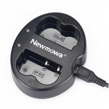 Newmowa USB Cargador Doble para Canon BP-511 BP-511A Canon EOS 5D 10D 20D 30D 40D 50D Digital Rebel 1D D60 300D D30 Kiss Powershot G5 Pro 1 G2 G3 G6 G1 Pro90 …