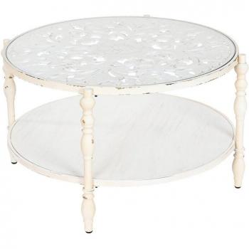 Mesa centro abeto cristal 80,5x80,5x49 tallado
