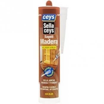 Ceys - Sellador acrílico madera Sapeli - Seca rápido - No se agrieta - Cartucho 280 ML