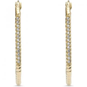 Pendientes criollas de plata bañada en oro con forma rectangular y circonitas blancas