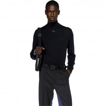 Diesel Men's Black Wool Turtleneck Sweater - Size L