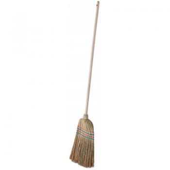 Escoba de paja de arroz con mango largo de madera (140 cm)