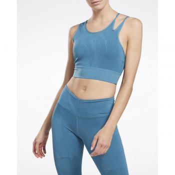 Top Reebok Seamless Training para mujer, color azul, talla M