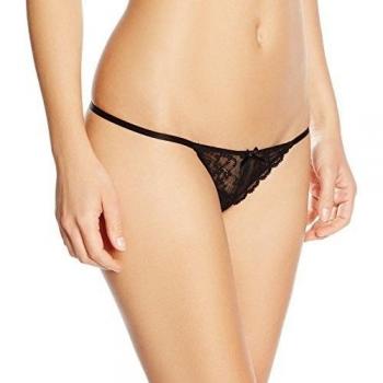 Women'secret Mst Blk Lac Btt, Tanga para Mujer, Black, M