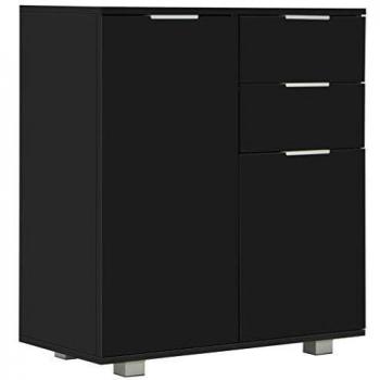 vidaXL Aparador de aglomerado negro brillante 71x35x76 cm