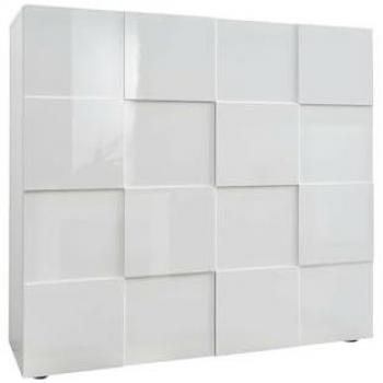 Aparador alto CALISTO - 2 puertas - Blanco lacado