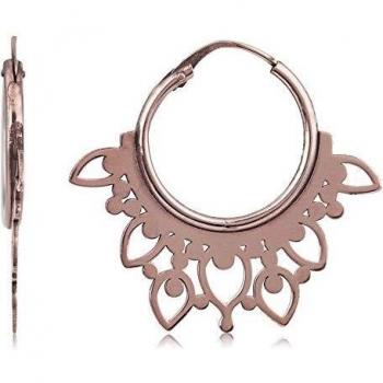 Córdoba Jewels | Pendientes en plata de ley 925 con bañada en oro rosa con diseño Aros Labrados Rose Gold