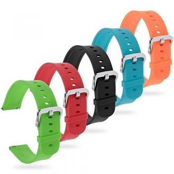 Zacro 5Pcs 20mm Reemplazo de Correa de Amazfit Bip Multicolor Impermeable Universal,Pulsera Ajustable para Xiaomi Huami Amazfit Bip bit Lite Youth Watch
