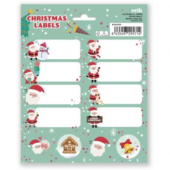 Etiquetas adhesivas Navidad Papá Noel 2 Erik verde