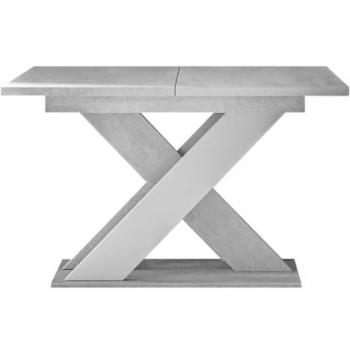 Mesa Extensible Goodyear 117, Aglomerado Laminado, Gris + Blanco, 120 x 90 x 75 cm