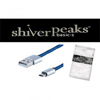 Cable USB 2.0 Nylon Azul 0.3m con Conector USB-A a Micro-B