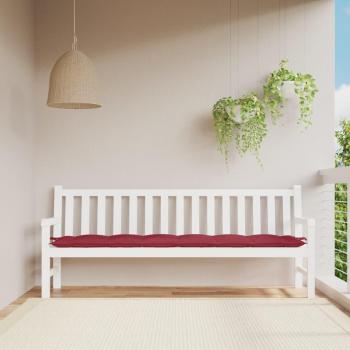 Wine Red Oxford Fabric Garden Bench Cushion 200x50x7 cm