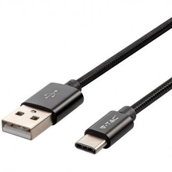 Cable USB Tipo-C a USB-A 1m Carga Rápida 2.4A Platinum Series Antienredos Color Negro