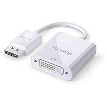 Adaptador DisplayPort a DVI PureLink IS110 - Resolución WUXGA 1920x1200, 15 cm, Conectores Dorados, Soporte 4K 30 Hz, Blanco