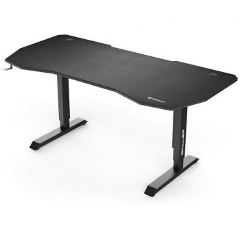 Sharkoon Skiller SGD20 Gaming Desk con Alfombrilla Integrada y Gestión de Cables, Altura Ajustable, Color Negro