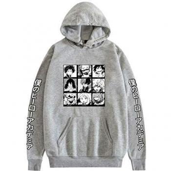 My Hero Academia Sudadera con Capucha Moda Impresa Boku No Hero Academia Pullover Sweatshirt Anime Hoodie Tops de Manga Larga para Hombres y Mujeres