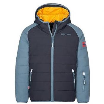 Trollkids Hafjell Pro Chaqueta de Esquí Azul/Gris, Negro/Acero Azul/Mango, Talla 152