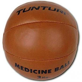 Tunturi Functional Balón Medicinal Piel Sintética, Unisex Adulto, marrón, 3 kg