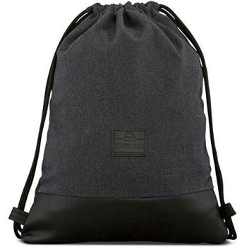 Johnny Urban Mochila de Algodón con Cordónes Antracita / Negra Bolsa de Lona con Bolsillo para Hombre & Mujer - Mochilas para Gimnasio, Deporte y Tiempo libre - con Cuero Vegano