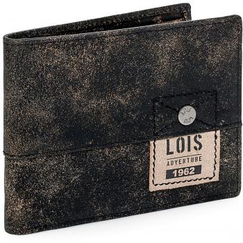 Lois - 12501 Cartera Monedero Billetero Tarjetero Hombre de Piel Genuina. Portamonedas con 2 Compartimentos para Billetes y 9 para Tarjetas y documentación, Color Negro