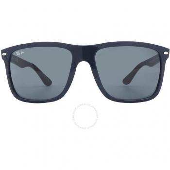 Ray-Ban RB4547 Boyfriend Two Square Sunglasses - Blue/Blue Solid - Size: 60mm