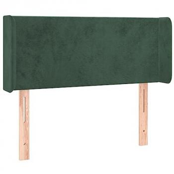 Cabecero con LED de terciopelo verde oscuro 103x16x78/88 cm