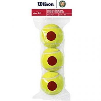 Wilson Roland Garros Pelotas de Tenis adaptado, Tennis 10s, Fase 3, Principiante rojo, Juego de 3 pelotas, Niños