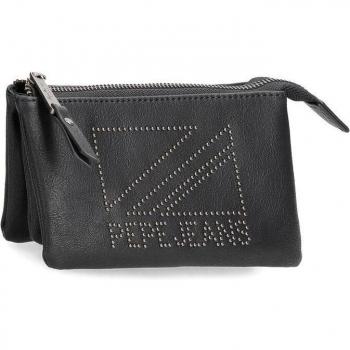 Pepe Jeans Donna - Neceser de mujer con tres compartimentos color negro