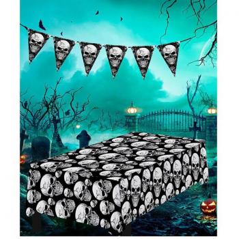 Mantel de Calaveras Temibles de 137x274 cm