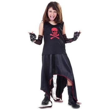 Disfraz de Punk con calavera para niña