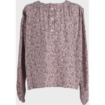 Blusa de niña con estampado floral en tonos rosados