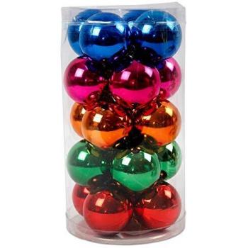 Bolas de Navidad, 6 cm, Colores Vivos, 20 Piezas