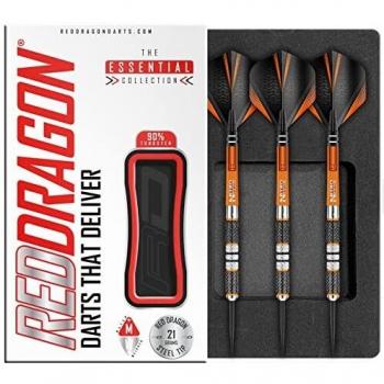 RED DRAGON Amberjack 2: 21g - 90% Dardos de Acero con Plumas, Eje de Dardos, Billetera & Red Dragon naipe