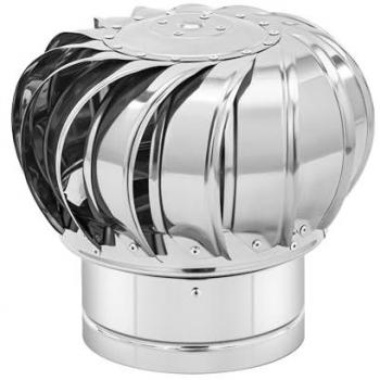 Extractor de humo giratorio para chimenea - impulsado por viento - acero inoxidable - 20 cm
