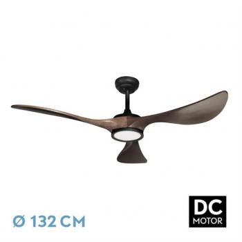 Ventilador DC Viana 18W Negro/Roble 3 Aspas