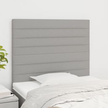 Cabeceros de tela gris claro 80x5x78/88 cm (2 unidades)