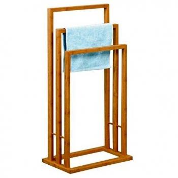 MSV TOALLERO DE Bambu con 3 Barras 42X24X82 CM, Beige, 24x42x82 cm